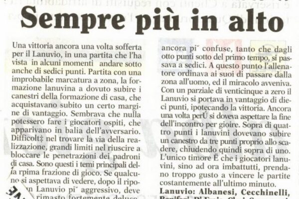 storia basket Lanuvio