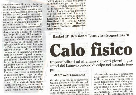 storia basket Lanuvio